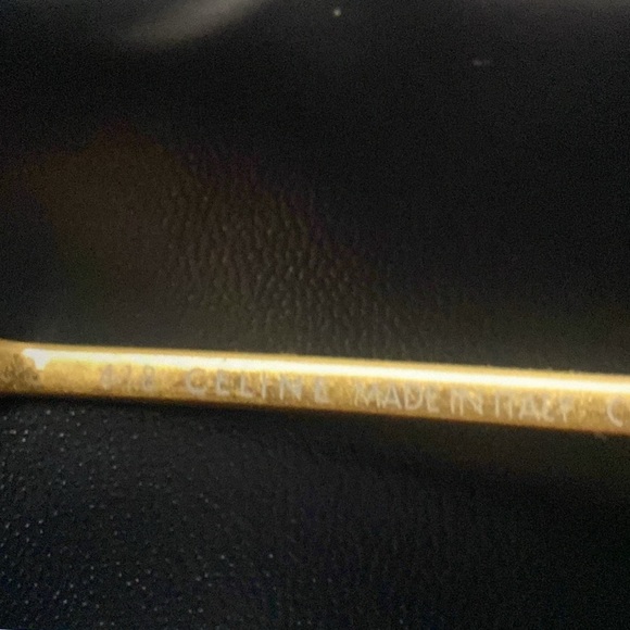 Celine Gold Arms Clear Lenses Glasses Unisex Rare Made in Italy 🇮🇹 Never Used - Picture 3 of 12